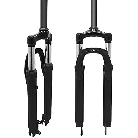 YLXD 26 MTB Bike Front Forks Suspension Fork Travel 100mm, 28.6mm Straight Tube QR 9mm Crown Lockout Aluminum Alloy Mountain Cover