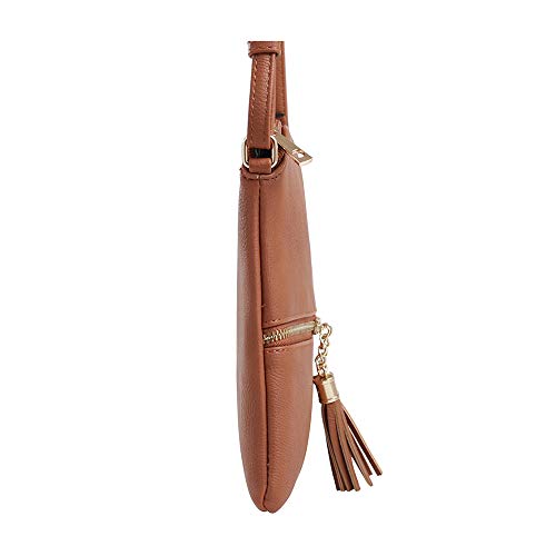 Image of SG SUGU Lightweight Medium Crossbody Bag Shoulder Bag with Tassel and Zipper Pocket