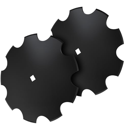 Lasnten 4 Pcs 18' Notched Harrow Disc Blades Disc Harrow Parts to Fit 7/8' or 1' Square Axle, 3.5mm for Leveling, Raising, Plowing, and Turning, Offering Unmatched Adaptability