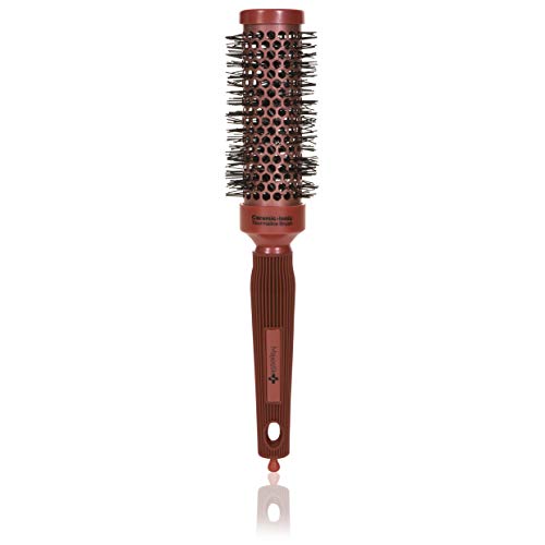 Round Hair Brush- Nano Technology Ceramic & lonic Barrel Brush with Nylon Bristle for Blow Drying, Curling, Styling and Straightening (34mm) 100% Money Back Guarantee of Satisfaction!