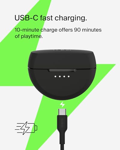 Image of Belkin Soundform Rhythm True Wireless Earbuds with Built-in Mic, 2-Device Connection, 28H Battery Life, IPX5 Water Resistance - Bluetooth Earphones for iPhone, Ipad, Galaxy, Pixel, & More - White