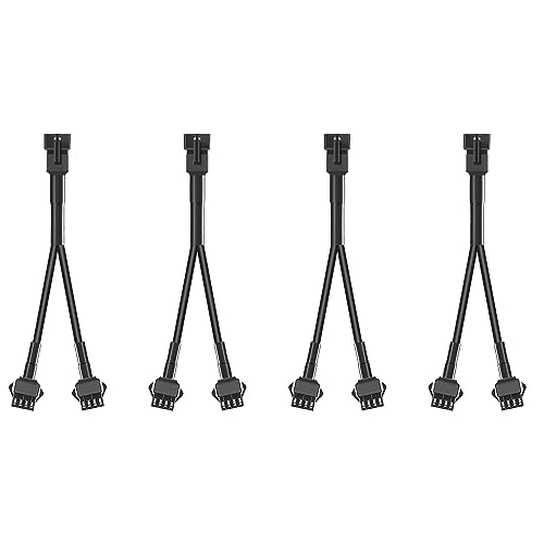 Hovano 4PCS 40 inch 4Pin Extension Cords and 4PCS 2-Way Splitters for LED Motorcycle ATV Trikes Golf Car Light Multi-Color Neon Strip Trucks Rock Lights