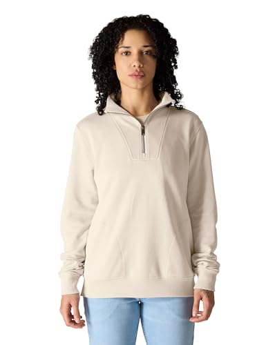 Carhartt Women's Tencel™ Fiber Series Half-Zip Sweatshirt, Oat Milk, Small - image 1