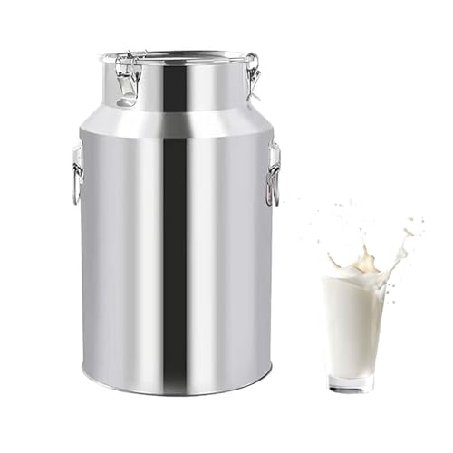 KELUNIS Milchkanne aus Edelstahl Milchkanne 5L/7L/9L/14L Milchtransportkanne mit Verschluss Weineimer-Kanister für Milchkanneneimer,9L