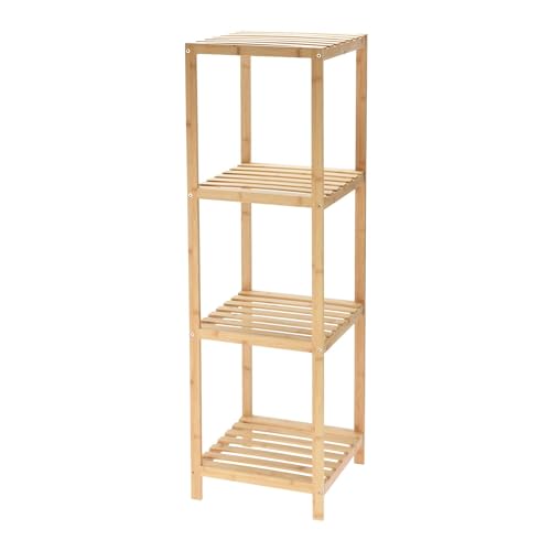 WELL HOME MOBILIARIO & DECORACIÓN Estantería de Almacenamiento en bambú con 4 nivles H.110cm