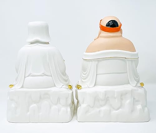 Estatuas de Buda de cerámica blanca Than Tai Ong Dia de 9 pulgadas miniatura 4