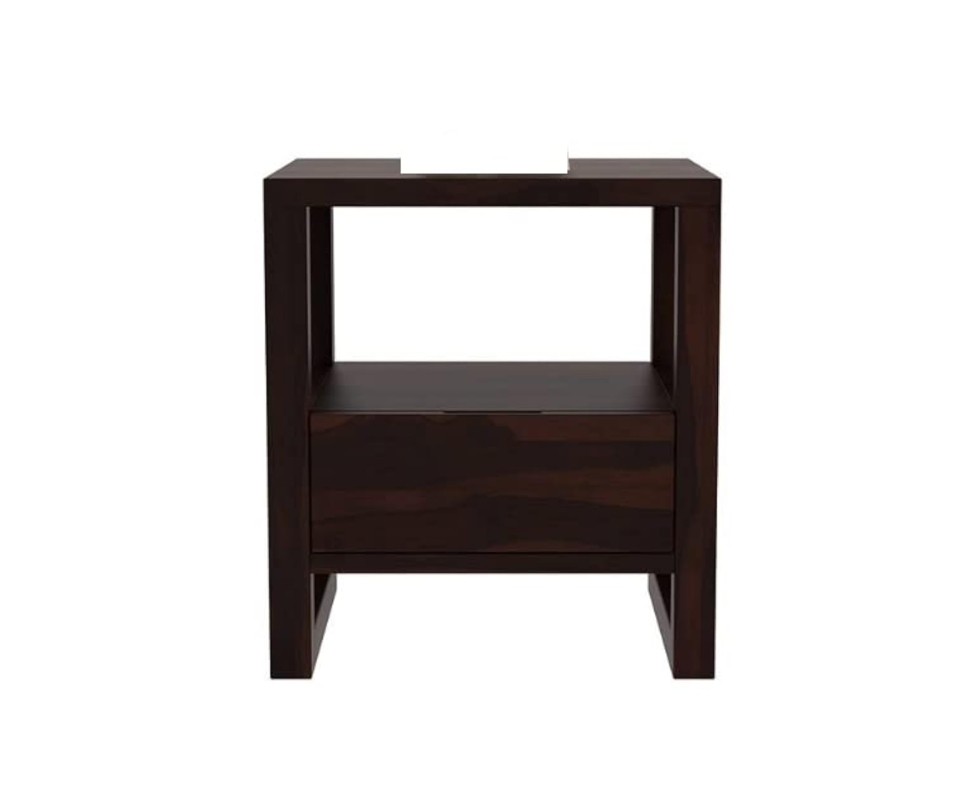 Solid Rosewood Antique Bedside End Table with Drawer