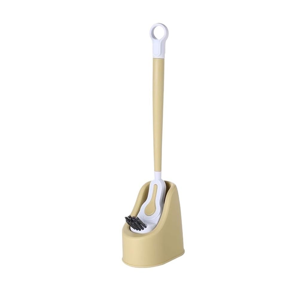 Tyuhduyur Yellow Bathroom Set Long Handle With Base Toilet Brush Dual Purpose With Hanging Hole Toilet Brush Set Standing Plastic Toilet Brush For Bathroom Toilet Brush And Holder Set(Yellow) (Yellow)
