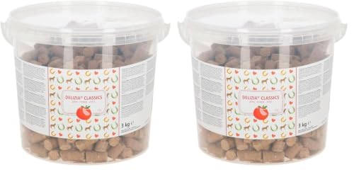 Delizia Dados de recompensa Classic, alimento para Caballos, suplemento, 3 kg/Cubo, Manzana, Caballos, minerales, vitaminas (Paquete de 2)