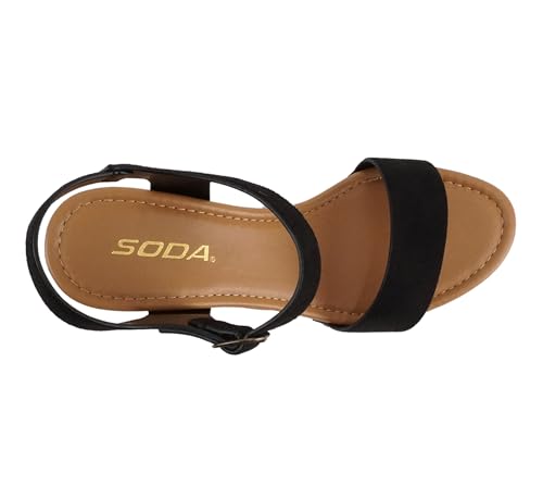 Image of Soda CHIVAS ~ Women's Bold Buckles Studded Wedge Sandal