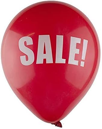 Happium 12" SALE Printed White and Red Latex Balloons Pack of 20, Decoration for Product Promotion Sale Marketing Balloons - Image 2