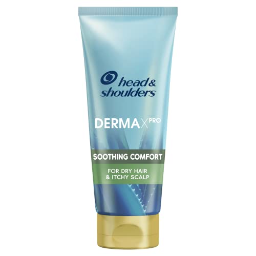 Head & Shoulders Dermaxpro - Acondicionador calmante para el cuero cabelludo y el cabello, con aloe activo, vitamina E y aceite de aguacate, 200 ml