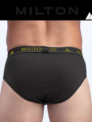 Image of Milton Mens Cotton Solid Outer Elastic Brief | Premium Soft Cotton Underwear | Breathable & Skin-Friendly Briefs with Comfort Fit Waistband | Pack of 1, Color May Vary as per Availability
