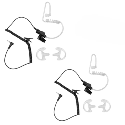 HWAYO 3.5mm 1�s�� ���������Ď� �閧 �A�R�[�X�e�B�b�N �G�A�`���[�u �C���z�� �|���X ���W�I �w�b�h�Z�b�g + �~�f�B�A�������p�C���[���[���h Motorola Radio Speaker Mic�p (2�p�b�N)