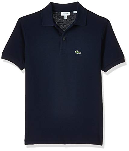 Lacoste boys Lacoste Short Sleeve Classic Pique Polo Shirt, Navy Blue, 12 Years US