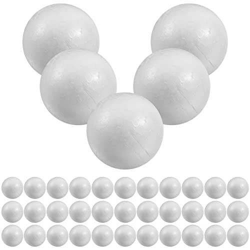 TEHAUX Poliespan 6 Cm Confezione da 50 Pezzi Polistirolo Solido per Decorazioni Artigianali E Riempimento per Feste