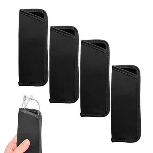 FJDRSIG 4 Pack Soft Glasses Case, Black Slip-In Glasses Pouch for Men, Soft Eyeglass Case, Fabric Mens Sunglasses Pouch Bag, Portable Spectacle Pouches Small, for Women Men Boys Girls