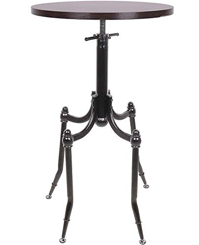WISFORBEST Mesa de Bar Vintage Mesa Redonda con Altura Ajustable de 87-97cm...