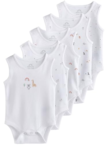 NEXT Bebé Pack de 5 bodis sin mangas para bebé Blanco 6 Meses 9 Meses