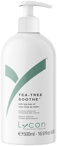 Lycon Tea Tree Soothe, Salon-Quality Post Wax Body Moisturizer with Tea Tree Oil, Rose and Chamomile, 16.9 oz