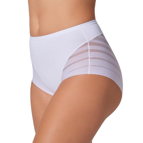 Leonisa High Waisted Invisible Tummy Control Shapewear for Women - Stripe Lace Ladies Underwear...