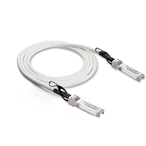 Image of [White] Colored 10G SFP+ DAC Cable - Twinax SFP Cable for Cisco SFP-H10GB-CU2M, Ubiquiti UniFi, Fortinet, Supermicro, Netgear, Mikrotik, ZTE Devices, 1.5-Meter(4.92ft)