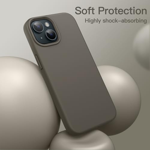 Image of JETech Silicone Case for iPhone 15, Clay | Silky Soft Touch, Shockproof Cover, Scratch Resistant, Microfiber Lining