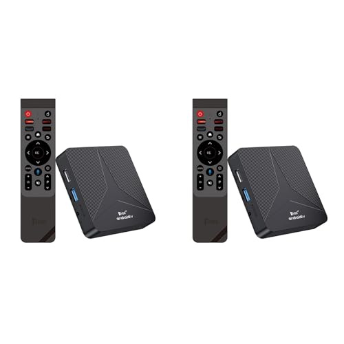 HWIREUIGT 2X TV Box Android 14, Android Box 2GB + 16GB, RK3518, Cuatro Núcleos, 2.4G/5G, WiFi Dual, Compatible con 265, 8K HD, Bluetooth 5.0, Smart TV Box UE.