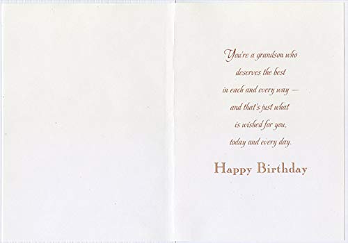 Designer Greetings 000-01845-000 For A Special Grandson: Light Brown Panels Birthday Card thumb #1