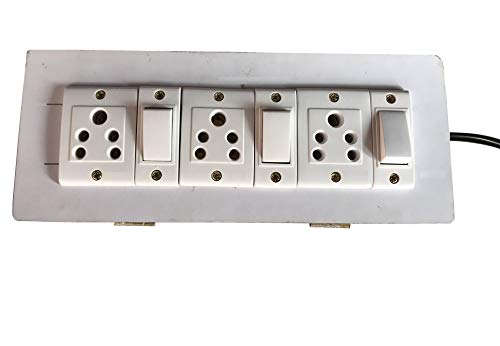 Image of Electric Extension Wooden Board (1 Meter 3Core Wire) (3Socket 3 Switch-4x10x2)