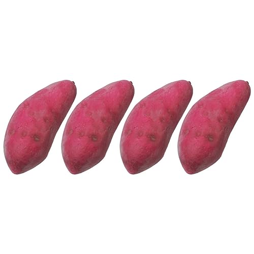 BESPORTBLE 4Pcs Realistic Artificial Fake Vegetables Lifelike Decorative Foam Sweet Potato Faux Veggies Yam for Home, Kitchen, Party Decor