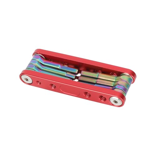 CAMVATE Folding Multi-Tool with Allen Wrenches & Screwdrivers (Red)