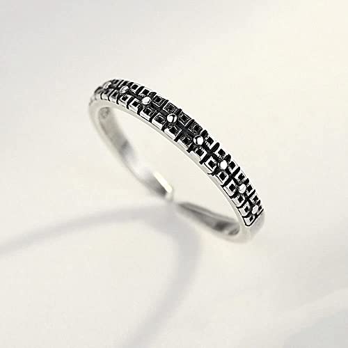 Bague S925 ajustable en argent massif sculpté style vintage - 2
