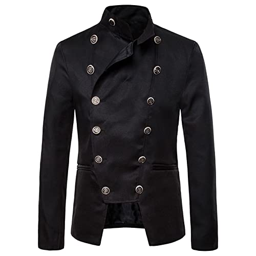 Abrigo de frac vintage medieval con doble botonadura para caballero