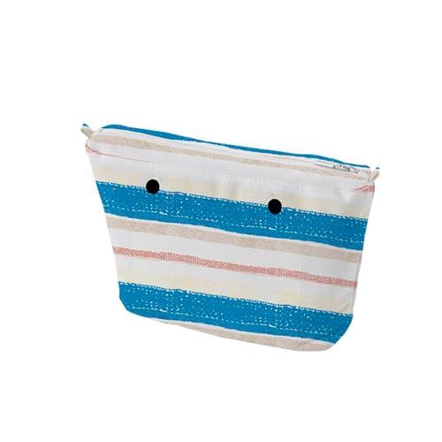 O bag Interior de bolso grande lineas punteadas azul
