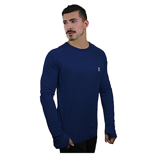 Camiseta Skube Com Proteção UV 50+ Dry Fit Segunda Pele Térmica Tecido Termodry Manga Longa Dedeira - Azul Marinho - GG
