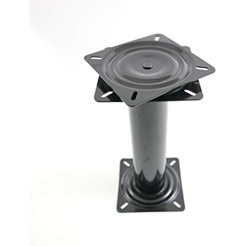 MiDMarine 14" Tall Seat Pedestal with 360° Seat Swivel, Black Steel, for Fishing Boats and Caravans Cover