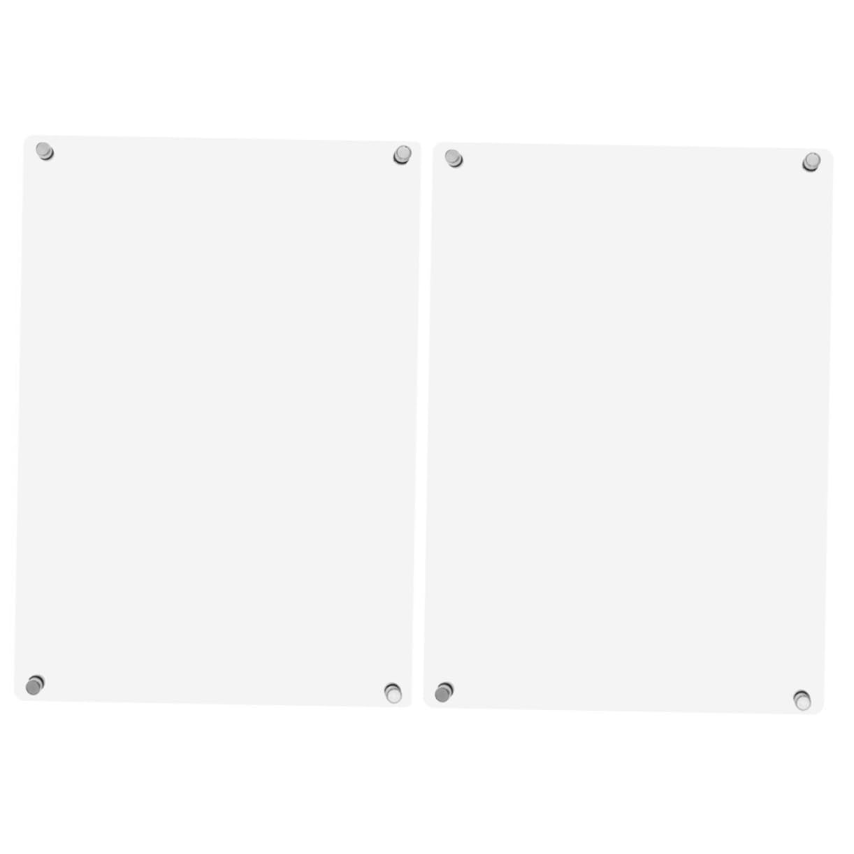 Petit Tableau Blanc Magnétique Transparent en Acrylique 2 Pièces