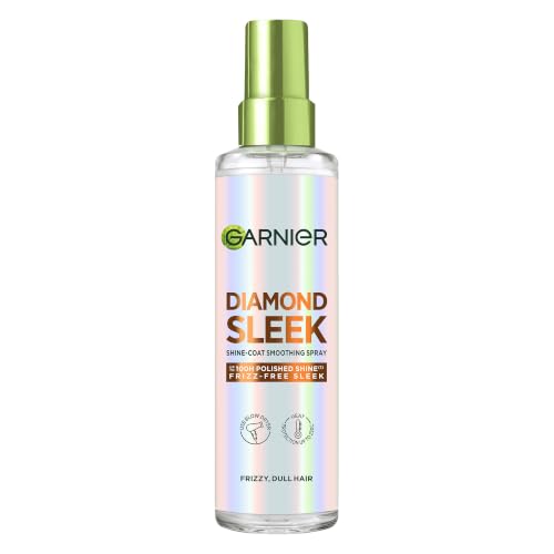 Garnier Diamond Sleek Shine-Coat Smoothing Spray Up to 72H Frizz-Free Sleek with up to 100H Polished Shine with 8% Keratin Smoothing Complex and Argan Oil Heat Protection Spray 150ml