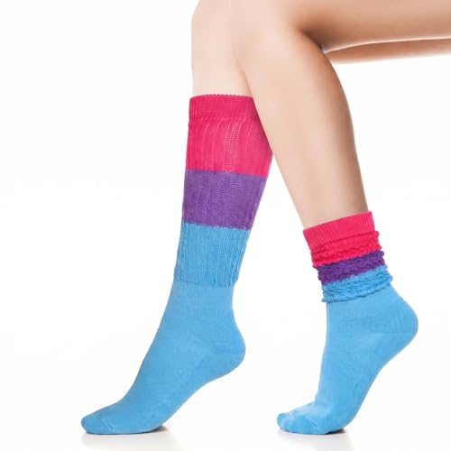 Image of Gvhntk Slouch Socks Women 80s 90s Scrunch Socks Extra Long Slouchy Sock Knee High Sock