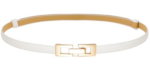 Women's Skinny Genuine Leather Belts Thin Waist Belt for Dresses & Formal Wear