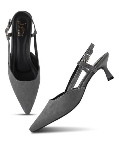 Image of JM LOOKS Elegant Pointed Toe Slingback Kitten Heels Fashionable Sandals for Modern Women