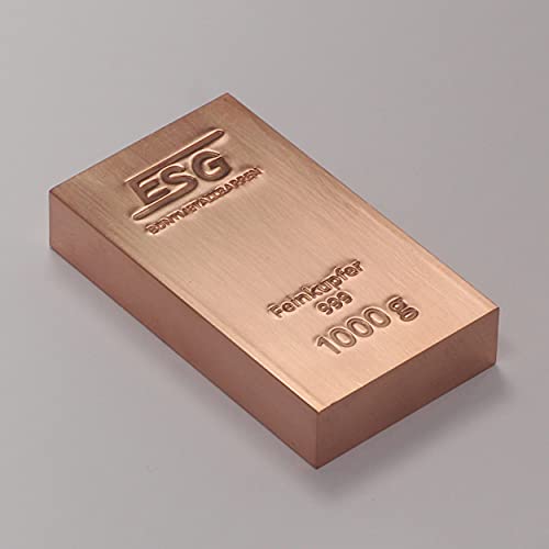 Cuivre lingot 1000g SEG ESG 999 d'une pureté exceptionnelle pour connaisseurs