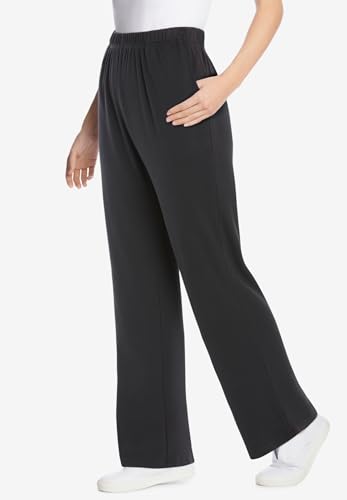 Woman Within Plus Size Womens Plus-Size 7-Day Knit Wide-Leg Pull-On Pants4