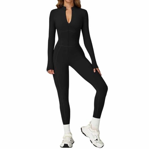 KAIFUYING Women Workout Jumpsuits For Women Keep Warm Zip Up