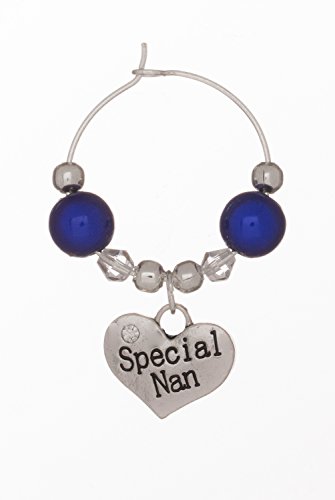 Especial Nan encanto de cristal vino con tarjeta de regalo hecho a mano por Libby 's Market Place ~ de Reino Unido Vendedor