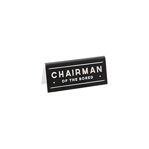 Dapper Chap Novelty 'Chairman of The Bored' Black Novelty Desk Sign Cover