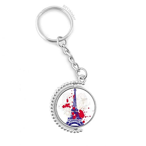 Torre Eiffel de París llavero giratorio y anillo de la cadena de Francia para colgar