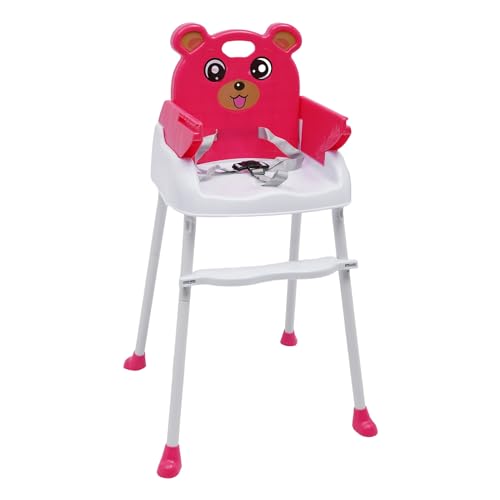 Loobiiny 4in1 Kinderhochstuhl Kinder Babystuhl Klapp Baby Hochstuhl Kinderstuhl Hochstuhl Tisch Essen Seat Safe Baby F&uuml;tterung Essen Hochstuhl (Rosa)