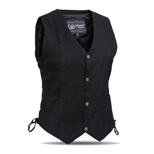 Daniel Smart Women’s Denim Biker Vest - Unique Black...